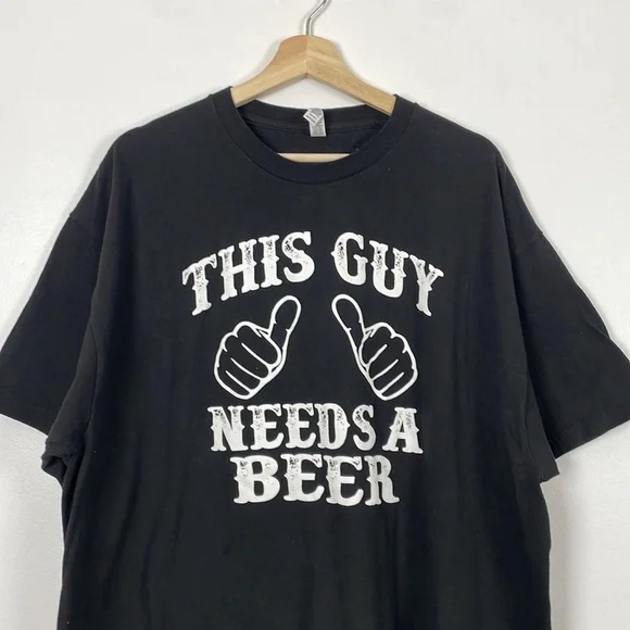 Alstyle T shirt men's size 2X Large short sleeve cotton black and white pullover - Picture 3 of 8